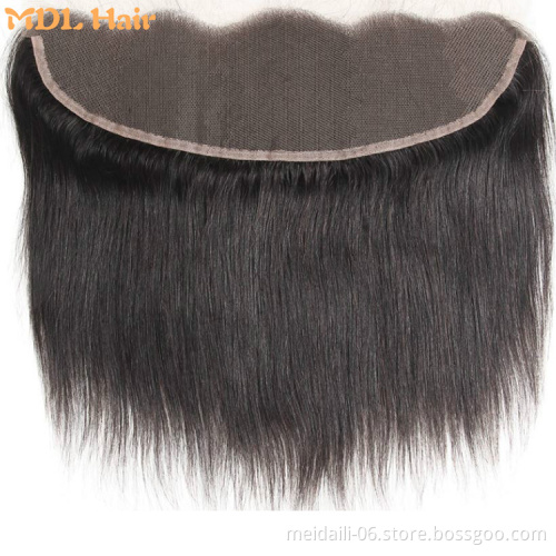 Natural Color 13*4 Lace Frontal Remy Brazilian Hair Ear To Ear Mink Straight Lace Closure